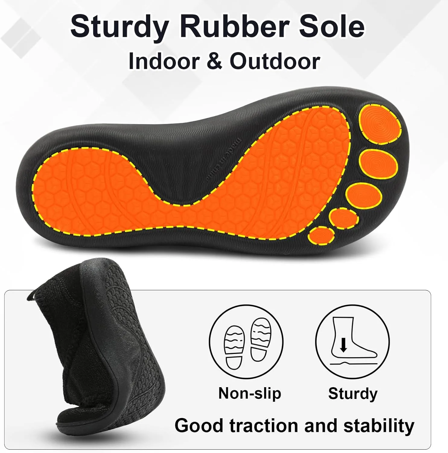BARERUN Womens Slippers Wide Diabetic Shoes for Women Adjustable House Slippers Swollen Bunions Neuropathy House Shoes Stable Non Slip Barefoot Walking Shoes Indoor Outdoor
