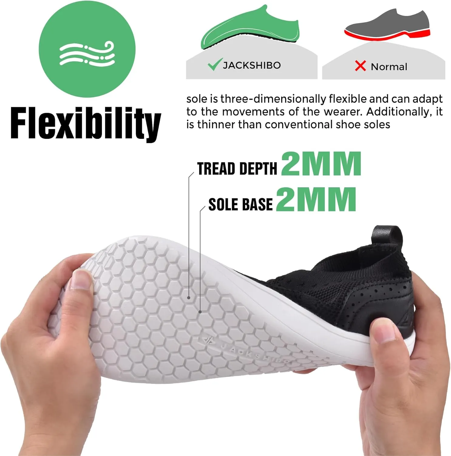 JACKSHIBO Barefoot Shoes for Men Slip on Shoes Minimalist Walking Sneakers Wide Toe Box Zero Drop Sole