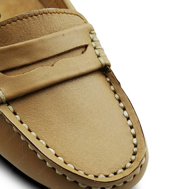Leather Moccasin Soft Cream