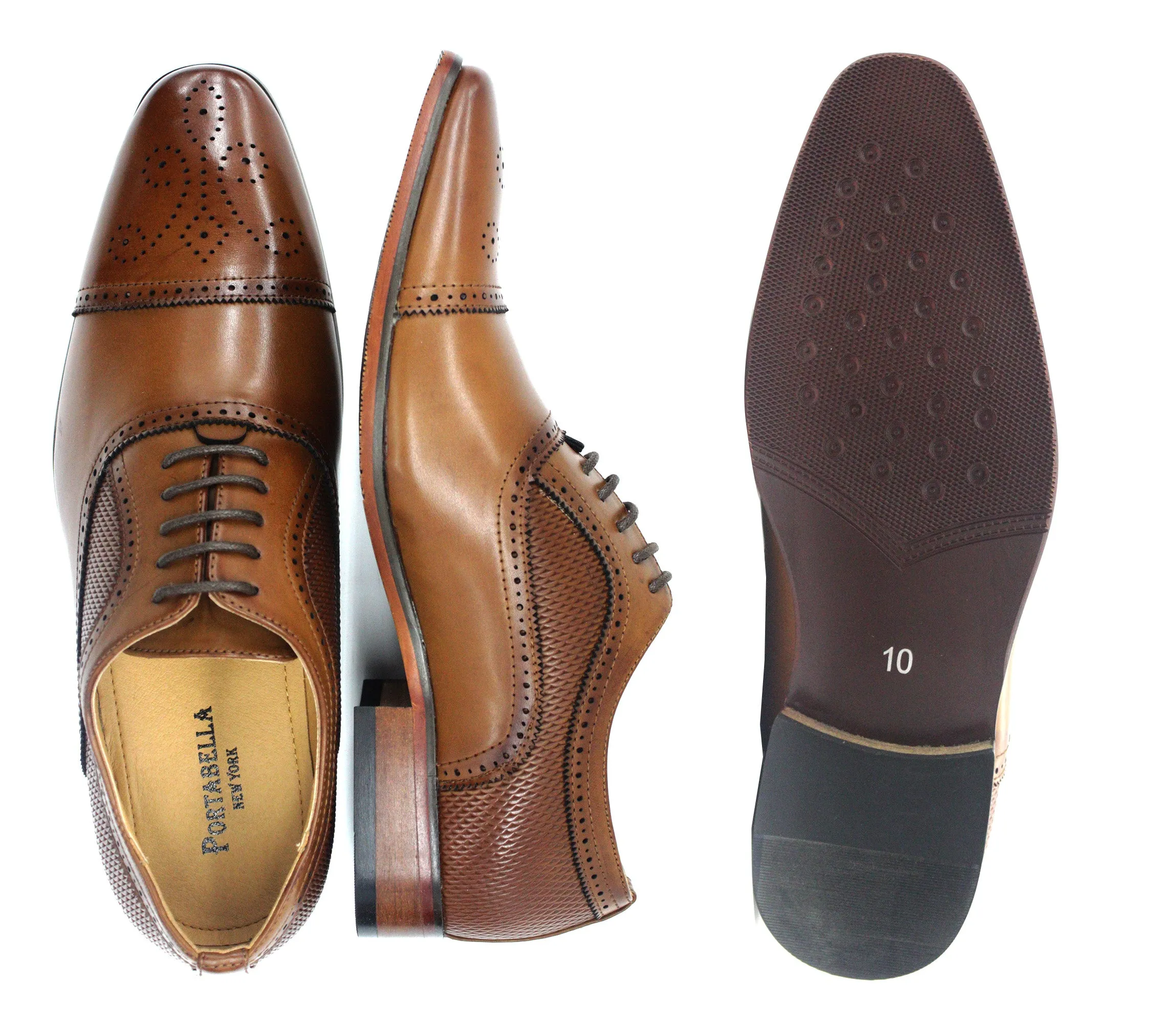 Portabella,CAP TOE-LACE UP-SHOES-5624-TAN