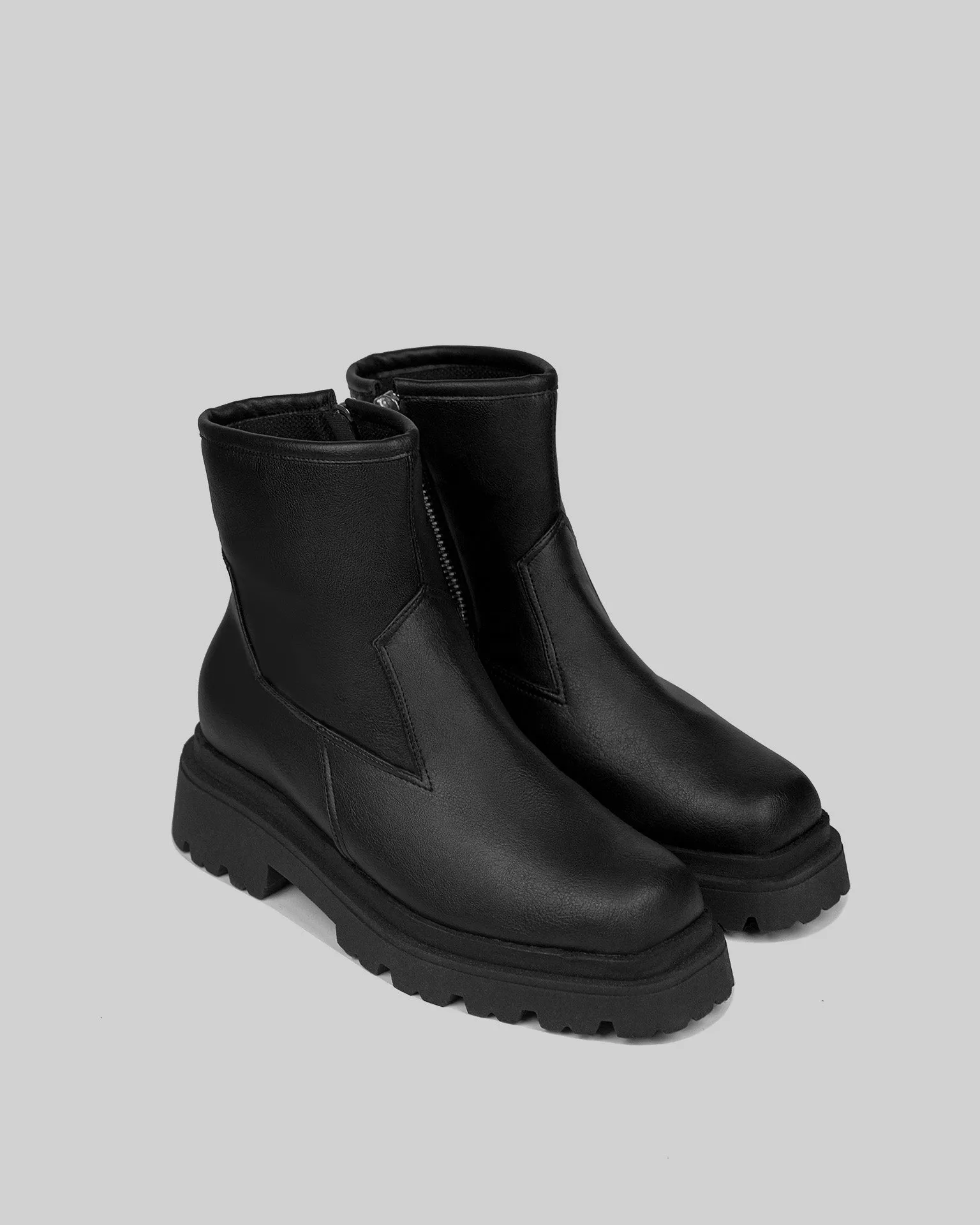 Squared Boots Women's Vegan Square Toe Ankle Boots